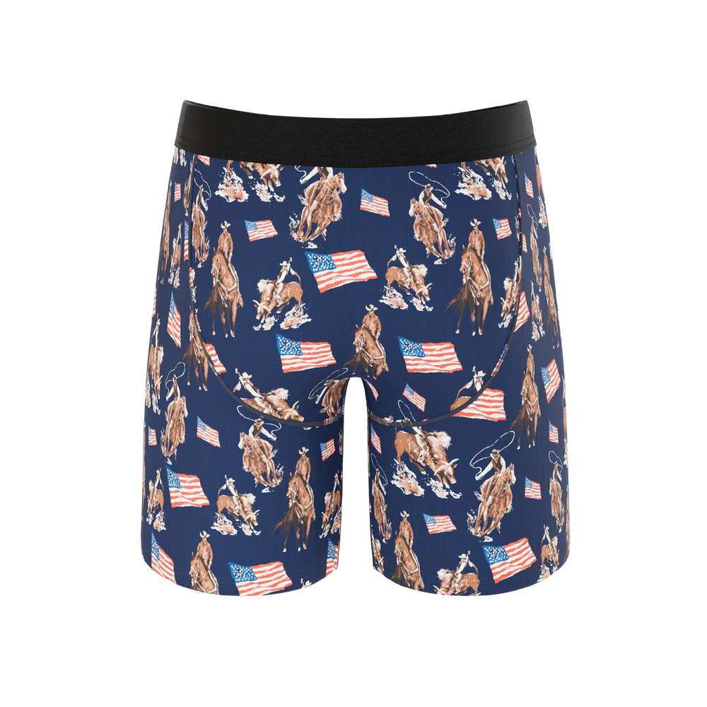 The Bootstraps & Chaps | Americana Cowboy Long Leg Ball Hammock® Pouch Underwear With Fly - Shinesty - Flyclothing LLC
