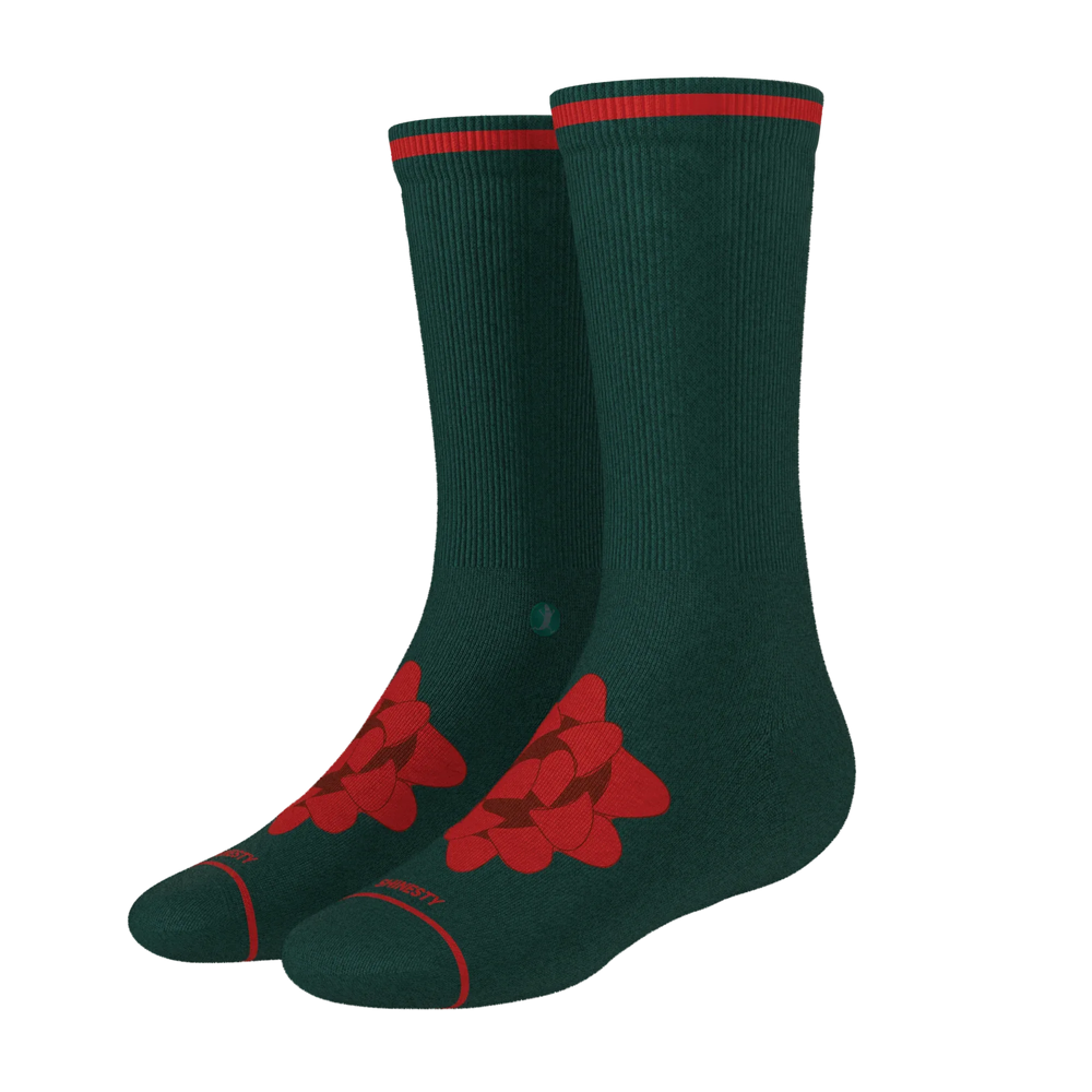 The Bow On Top | Ribbon Present Heel Hammock™ Crew Socks - Shinesty - Flyclothing LLC