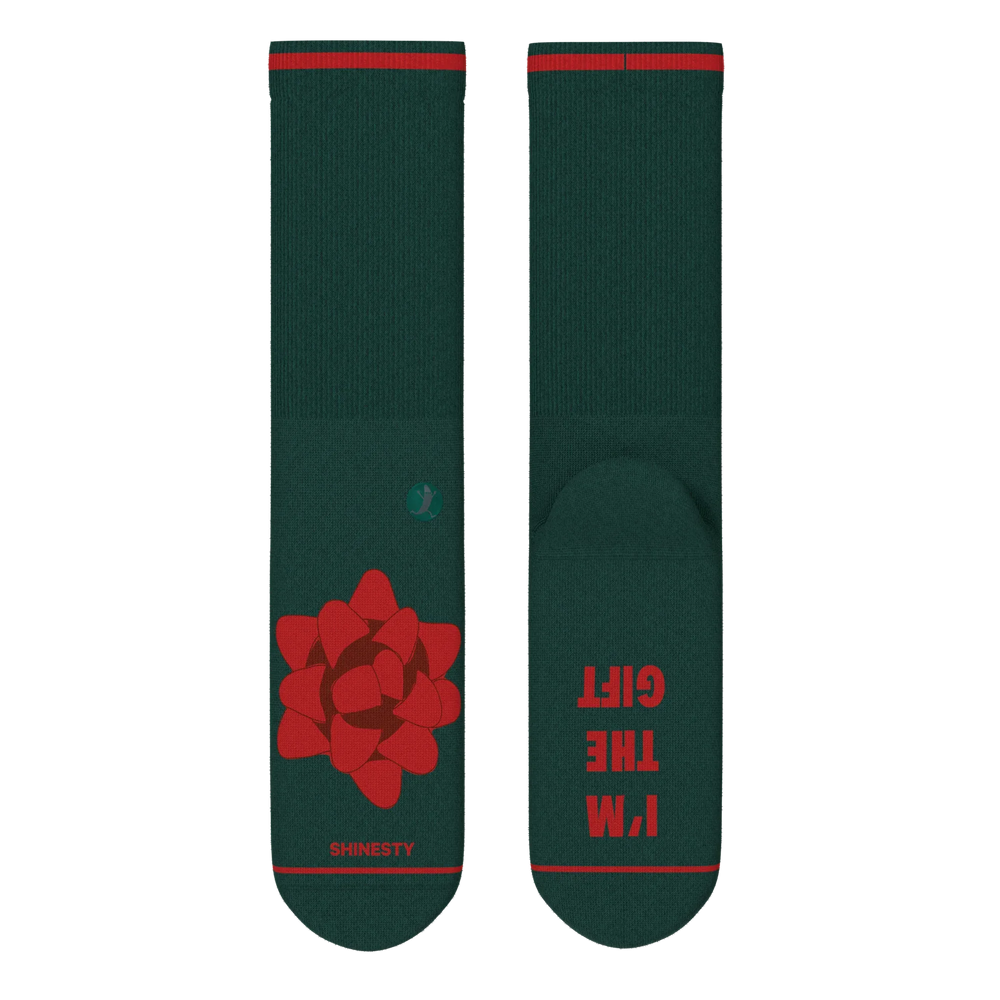 The Bow On Top | Ribbon Present Heel Hammock™ Crew Socks - Shinesty - Flyclothing LLC