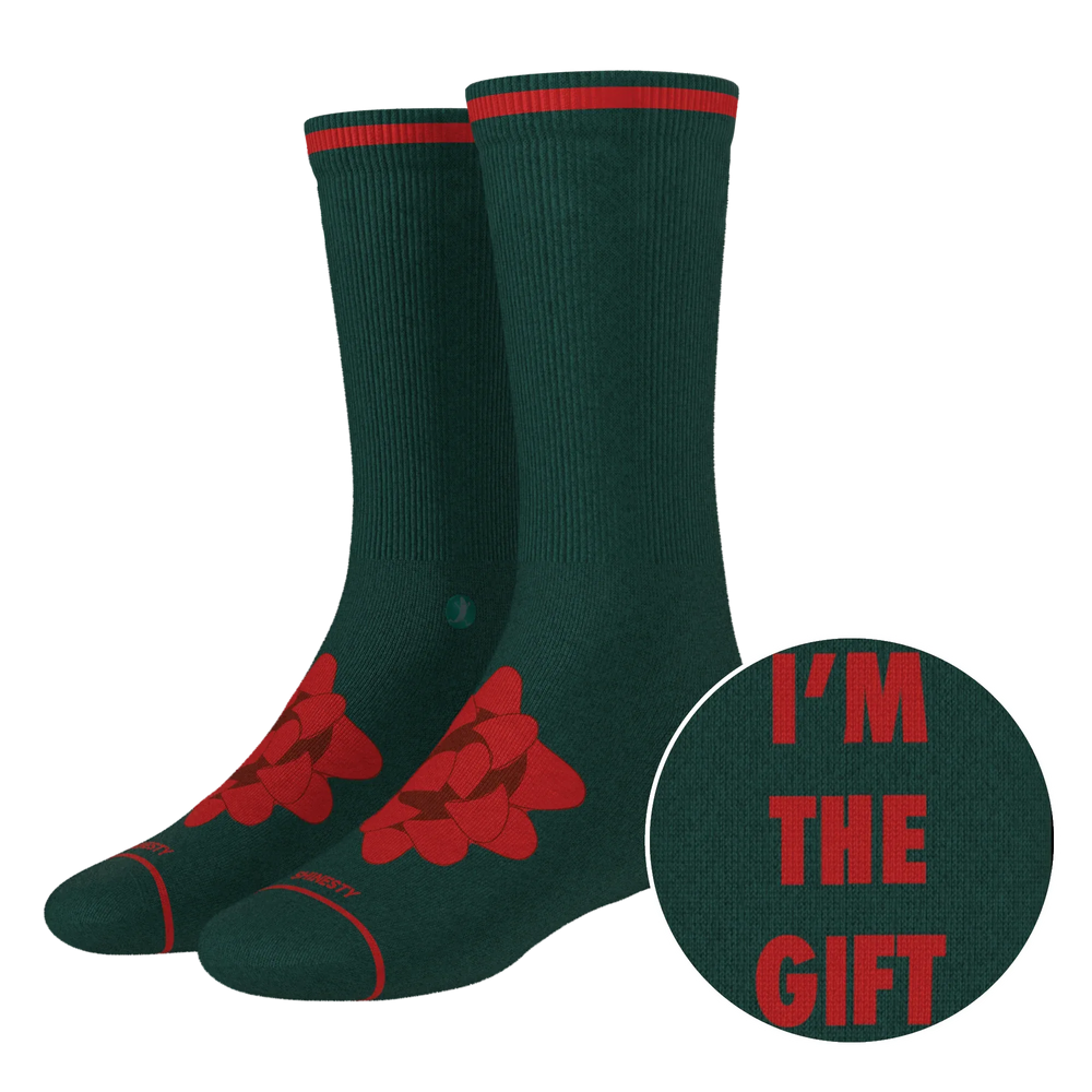 The Bow On Top | Ribbon Present Heel Hammock™ Crew Socks - Shinesty - Flyclothing LLC