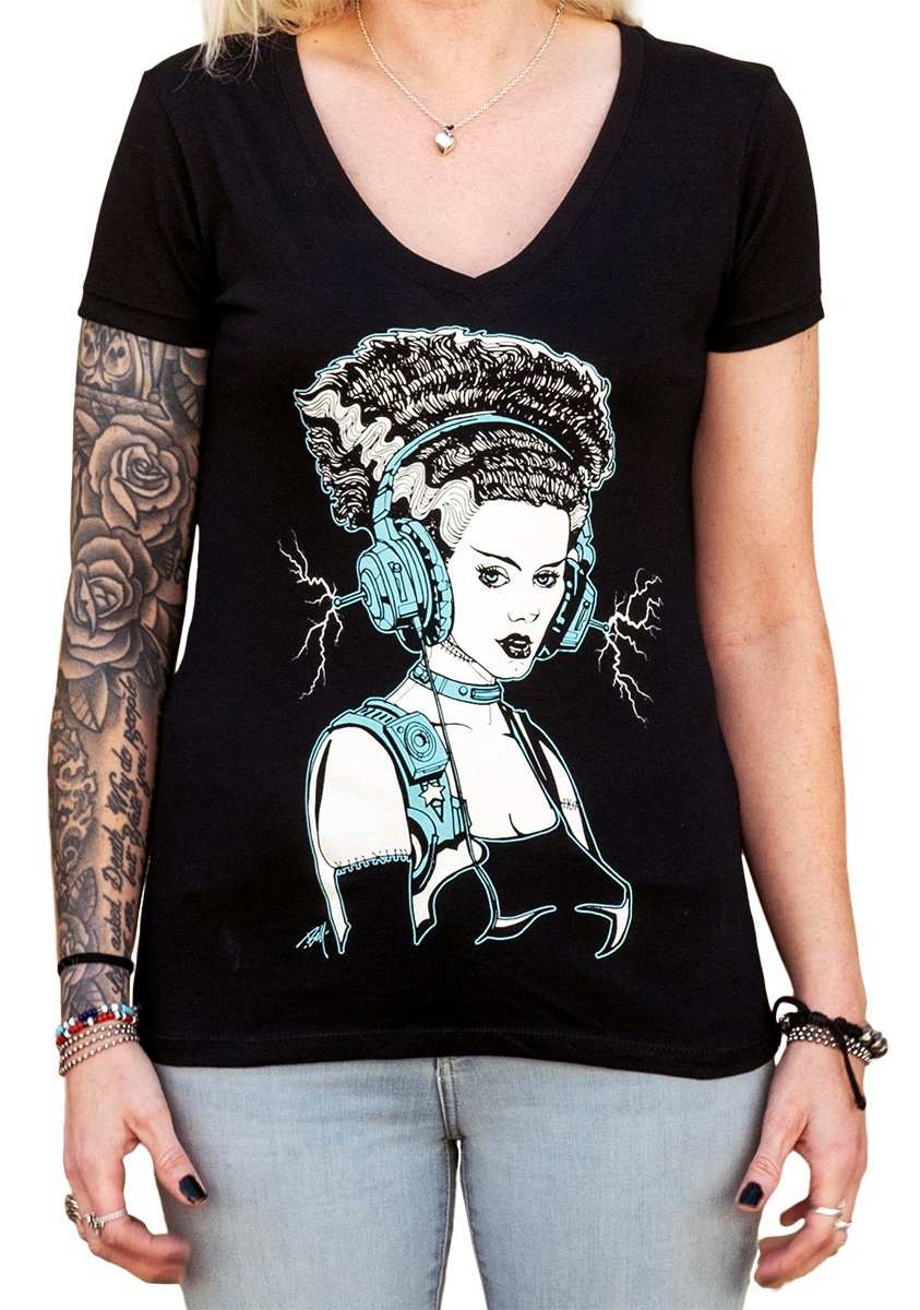 Black Market Art Company Teenage Bride Women's V-Neck T-Shirt - Black Market Art Company - Flyclothing LLC