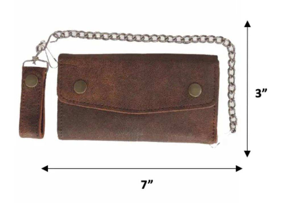 Brown Biker Chain Wallet - Unik Just for Bikers - Flyclothing LLC