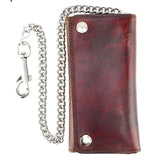 Red Trifold Biker Chain Wallet - Unik Just for Bikers - Flyclothing LLC