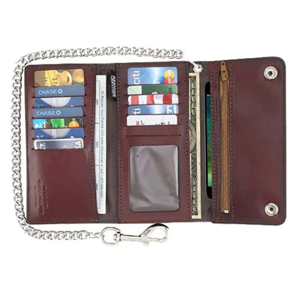 Red Trifold Biker Chain Wallet - Unik Just for Bikers - Flyclothing LLC