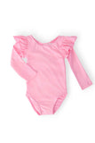 Bubblegum Pink L/S Flutter Sleeve Leotard - Mila & Rose ® - Flyclothing LLC