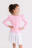 Bubblegum Pink Ruffle Cardigan