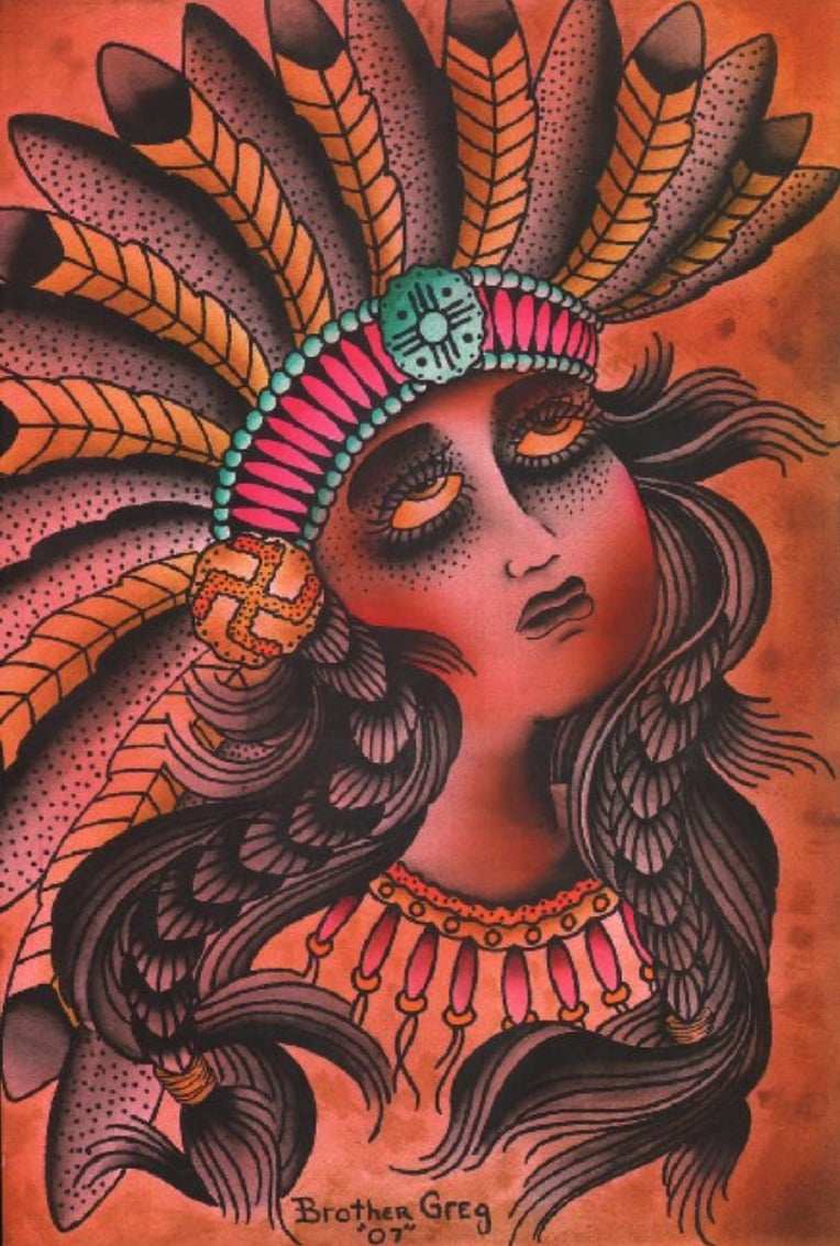 Black Market Art Company Bucky Indian Print - Black Market Art Company - Flyclothing LLC