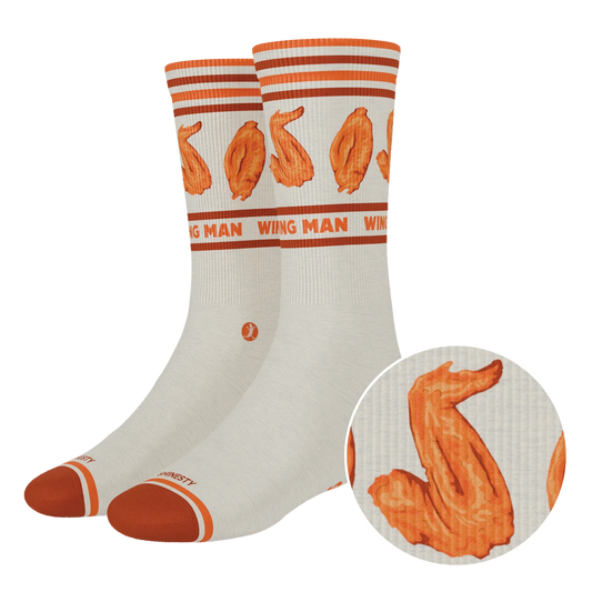 The Buffalo & Blue | Chicken Wings Heel Hammock™ Crew Socks - Shinesty - Flyclothing LLC