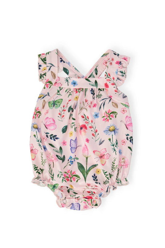 Butterfly Meadows Ruffle Cross Back Romper - Mila & Rose ® - Flyclothing LLC