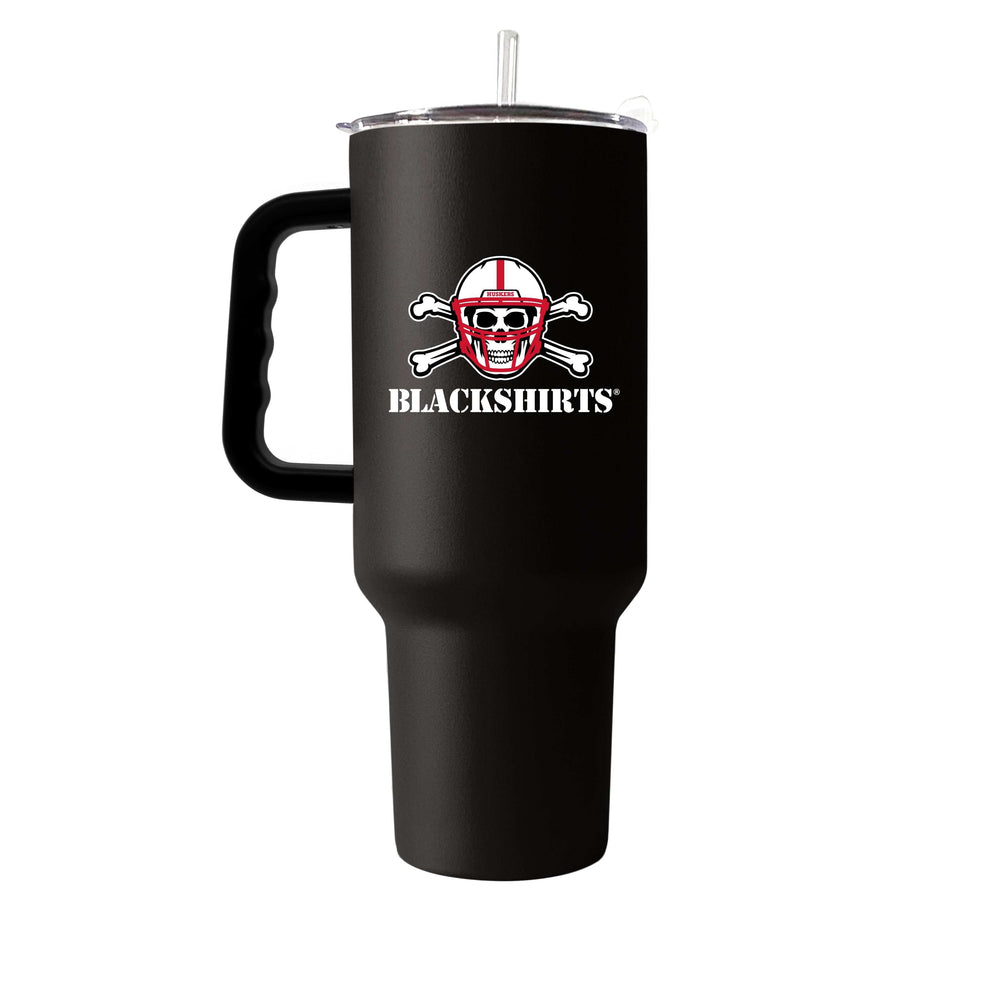 Nebraska Blackshirts 40oz Flipside Powder Coat Tumbler - Logo Brands - Flyclothing LLC