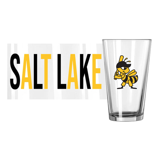 Salt Lake Bees 16oz Overtime Pint Glass - Logo Brands - Flyclothing LLC
