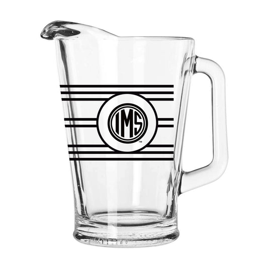 Indy Speedway 60oz Multi Stripe Glass Pitcher - Logo Brands - Flyclothing LLC