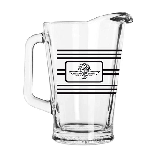 Indy Speedway 60oz Multi Stripe Glass Pitcher - Logo Brands - Flyclothing LLC