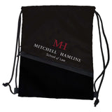 Mitchell Hamline Shool of Law Black Tilt Backsack - Logo Brands - Flyclothing LLC
