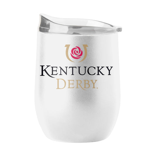 Kentucky Derby White 16oz Flipside Powder Coat Curved Bev - Logo Brands - Flyclothing LLC