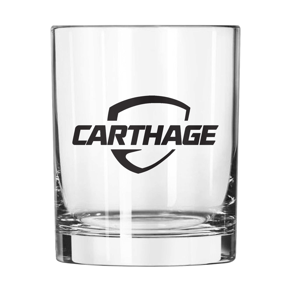 Carthage College 14oz Logo Rocks Glass - Logo Brands - Flyclothing LLC
