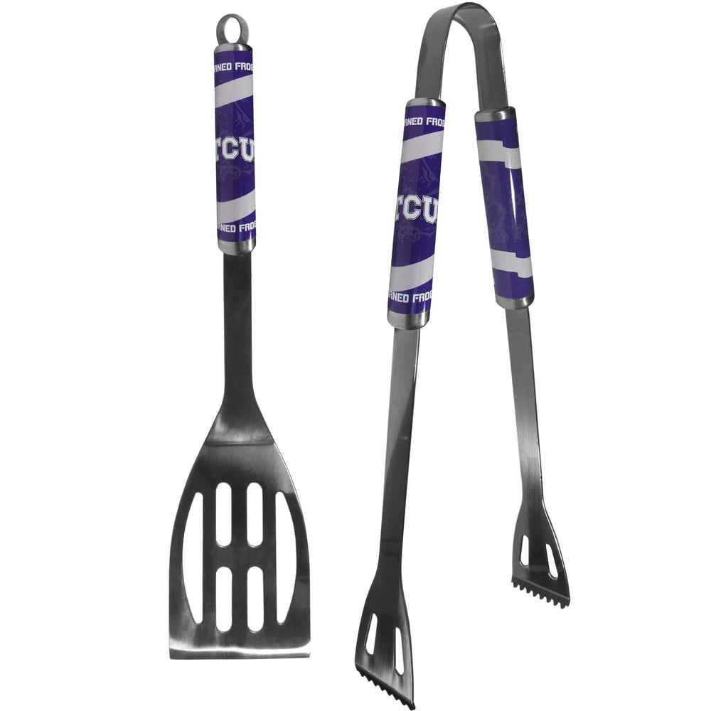 TCU Horned Frogs 2 pc Steel BBQ Tool Set - TCU Horned Frogs - Flyclothing LLC