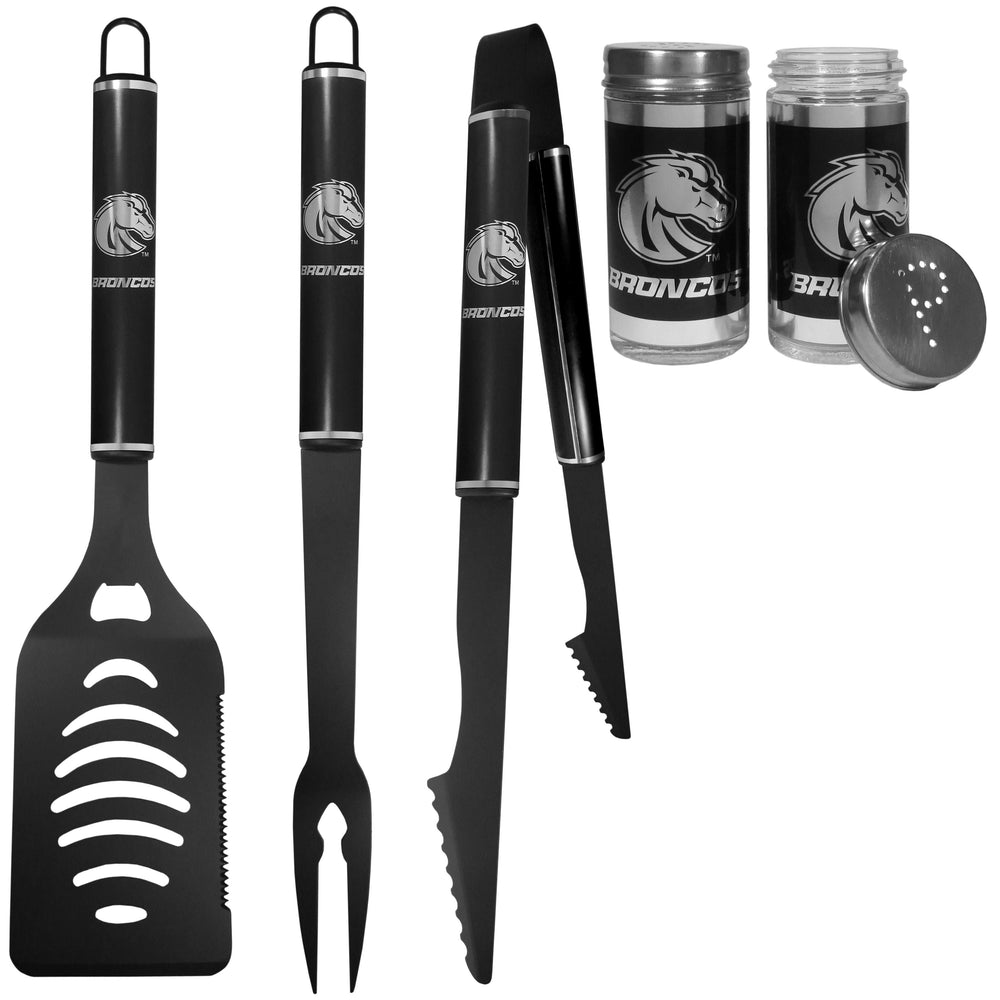 Boise St. Broncos 3pc Black BBQ Tools w/Shakers - Boise St. Broncos - Flyclothing LLC