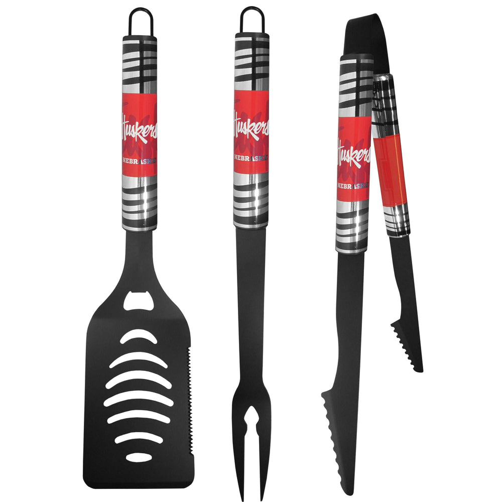 Nebraska Cornhuskers 3 pc Black Tailgater BBQ Set - Nebraska Cornhuskers - Flyclothing LLC