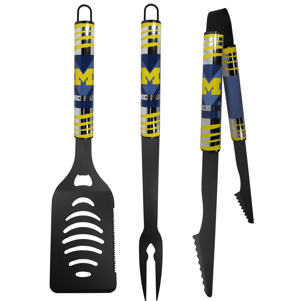 Michigan Wolverines 3 pc Black Tailgater BBQ Set - Michigan Wolverines - Flyclothing LLC