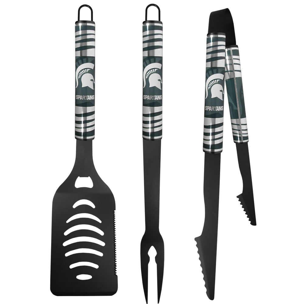 Michigan St. Spartans 3 pc Black Tailgater BBQ Set - Michigan St. Spartans - Flyclothing LLC