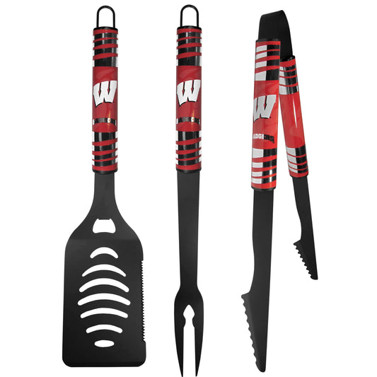 Wisconsin Badgers 3 pc Black Tailgater BBQ Set - Siskiyou Buckle - Flyclothing LLC