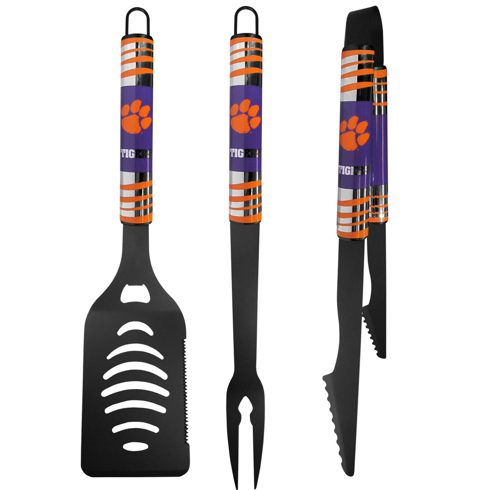 Clemson Tigers 3 pc Black Tailgater BBQ Set - Clemson Tigers - Flyclothing LLC