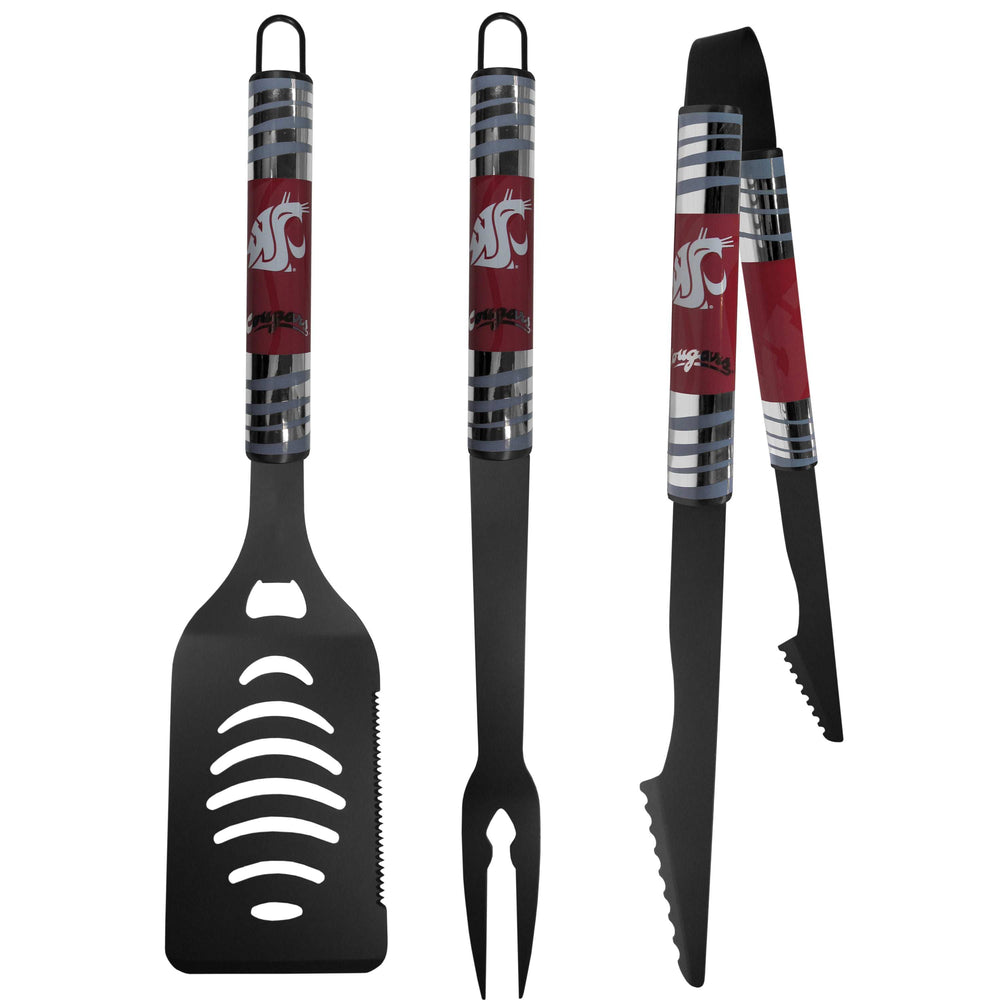 Washington St. Cougars 3 pc Black Tailgater BBQ Set - Washington St. Cougars - Flyclothing LLC