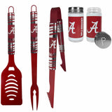 Alabama Crimson Tide 3pc Color BBQ Tools w/Salt & Pepper Shakers - Alabama Crimson Tide - Flyclothing LLC