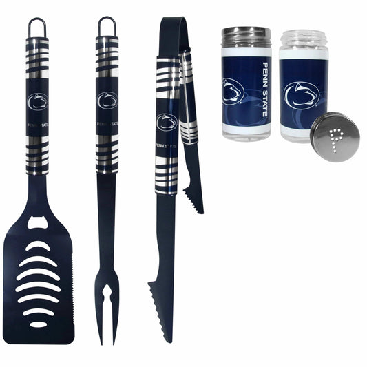 Penn St. Nittany Lions 3pc Color BBQ Tools w/Salt & Pepper Shakers - Penn St. Nittany Lions - Flyclothing LLC