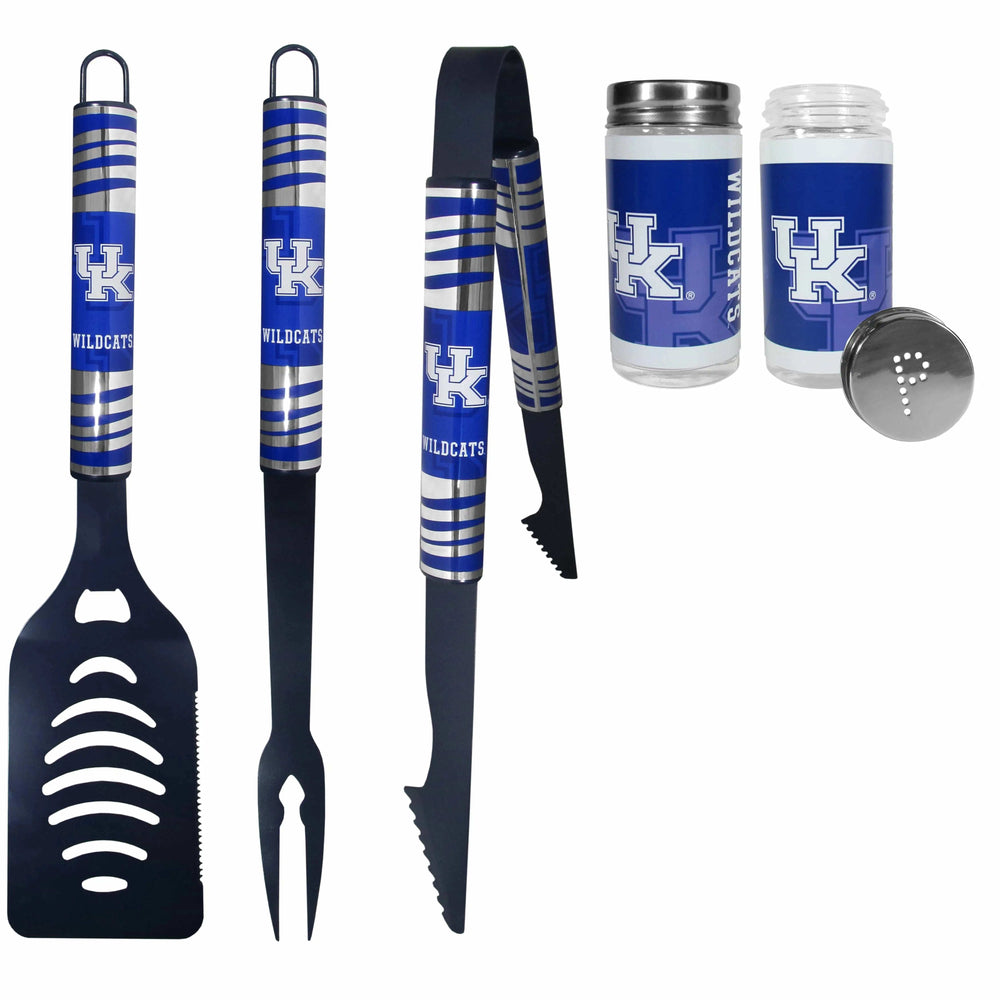 Kentucky Wildcats 3pc Color BBQ Tools w/Salt & Pepper Shakers - Kentucky Wildcats - Flyclothing LLC