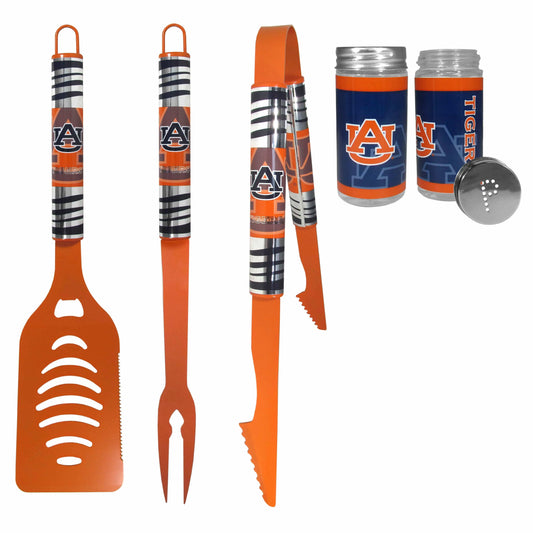 Auburn Tigers 3pc Color BBQ Tools w/Salt & Pepper Shakers - Auburn Tigers - Flyclothing LLC