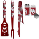 Oklahoma Sooners 3pc Color BBQ Tools w/Salt & Pepper Shakers - Oklahoma Sooners - Flyclothing LLC