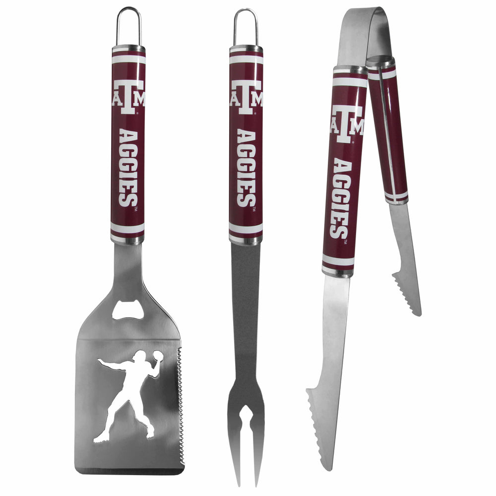 Texas A & M Aggies 3 pc Steel BBQ Tool Set - Texas A&M - Flyclothing LLC