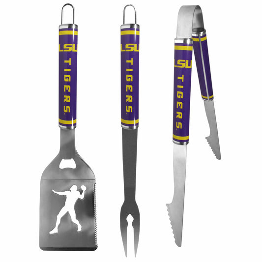 LSU Tigers 3 pc Steel BBQ Tool Set - LSU Tigers - Flyclothing LLC