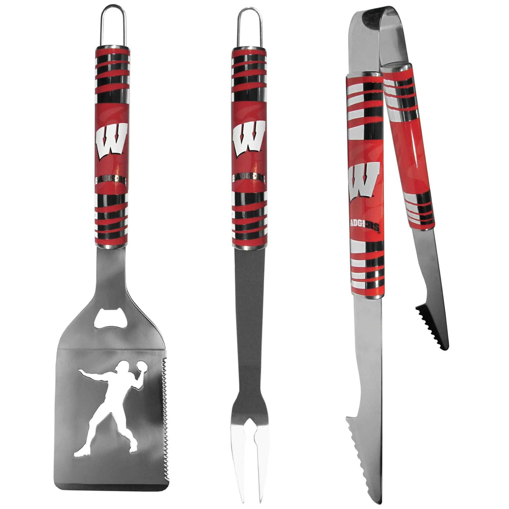 Wisconsin Badgers 3 pc Tailgater BBQ Tools - Wisconsin Badgers - Flyclothing LLC