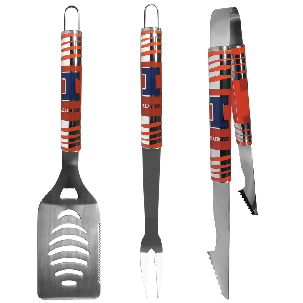 Illinois Fighting Illini 3 pc Tailgater BBQ Tools - Illinois Fighting Illini - Flyclothing LLC