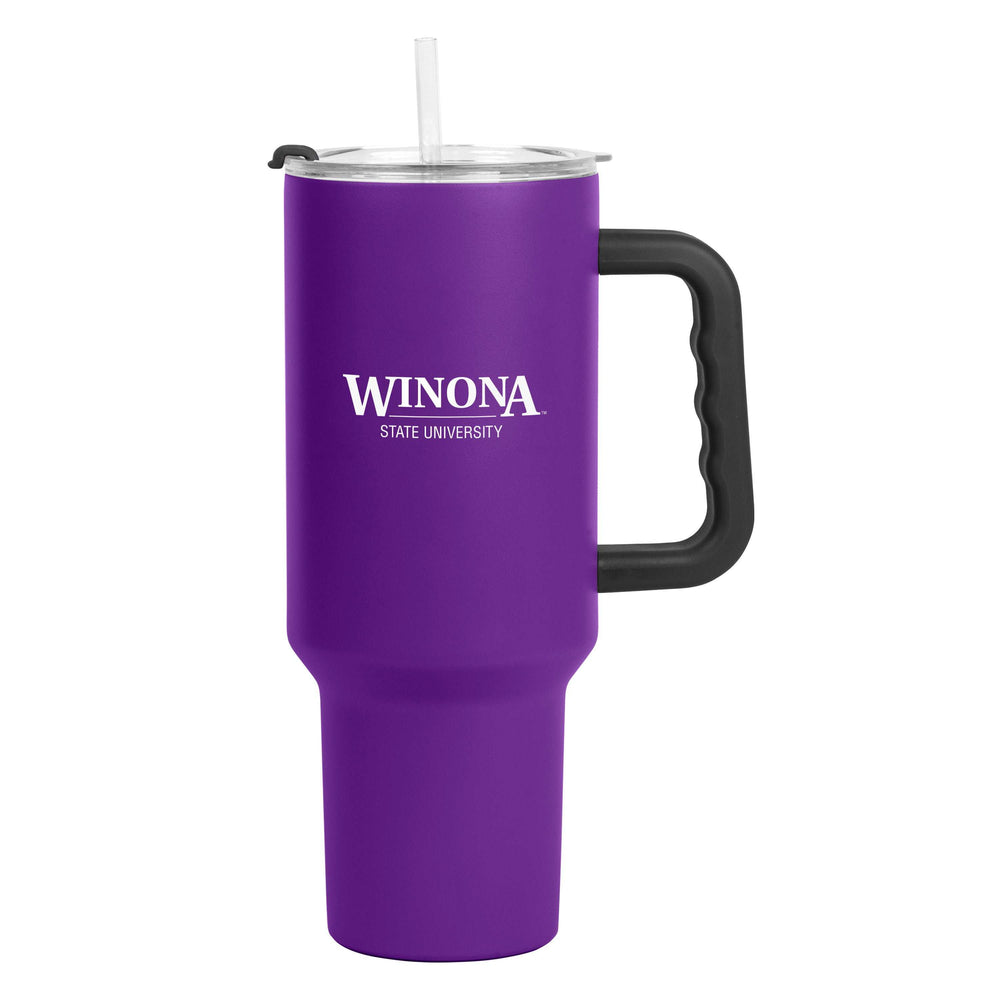 Winona State 40oz Flipside Powder Coat Tumbler - Logo Brands - Flyclothing LLC