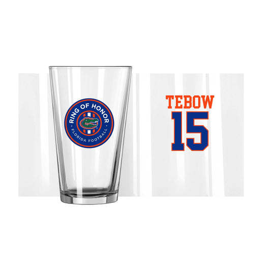 Florida Ring of Honor Tim Tebow 16oz Pint Glass - Logo Brands - Flyclothing LLC