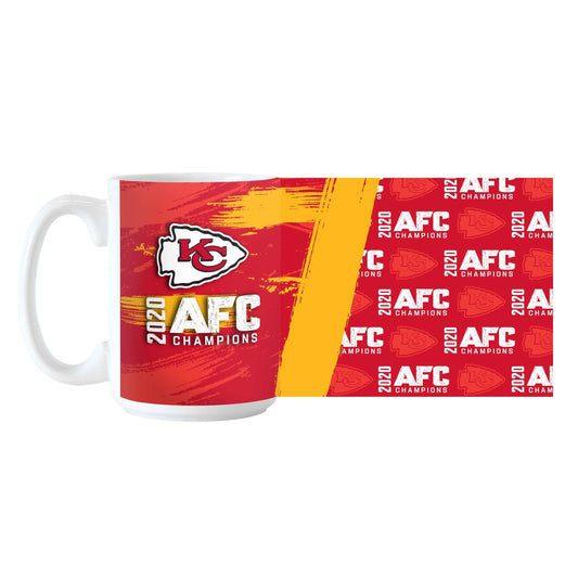 Kansas City Chiefs 2021 AFC Champs Sublimated 15oz Coffee Mug - Logo Brands - Flyclothing LLC