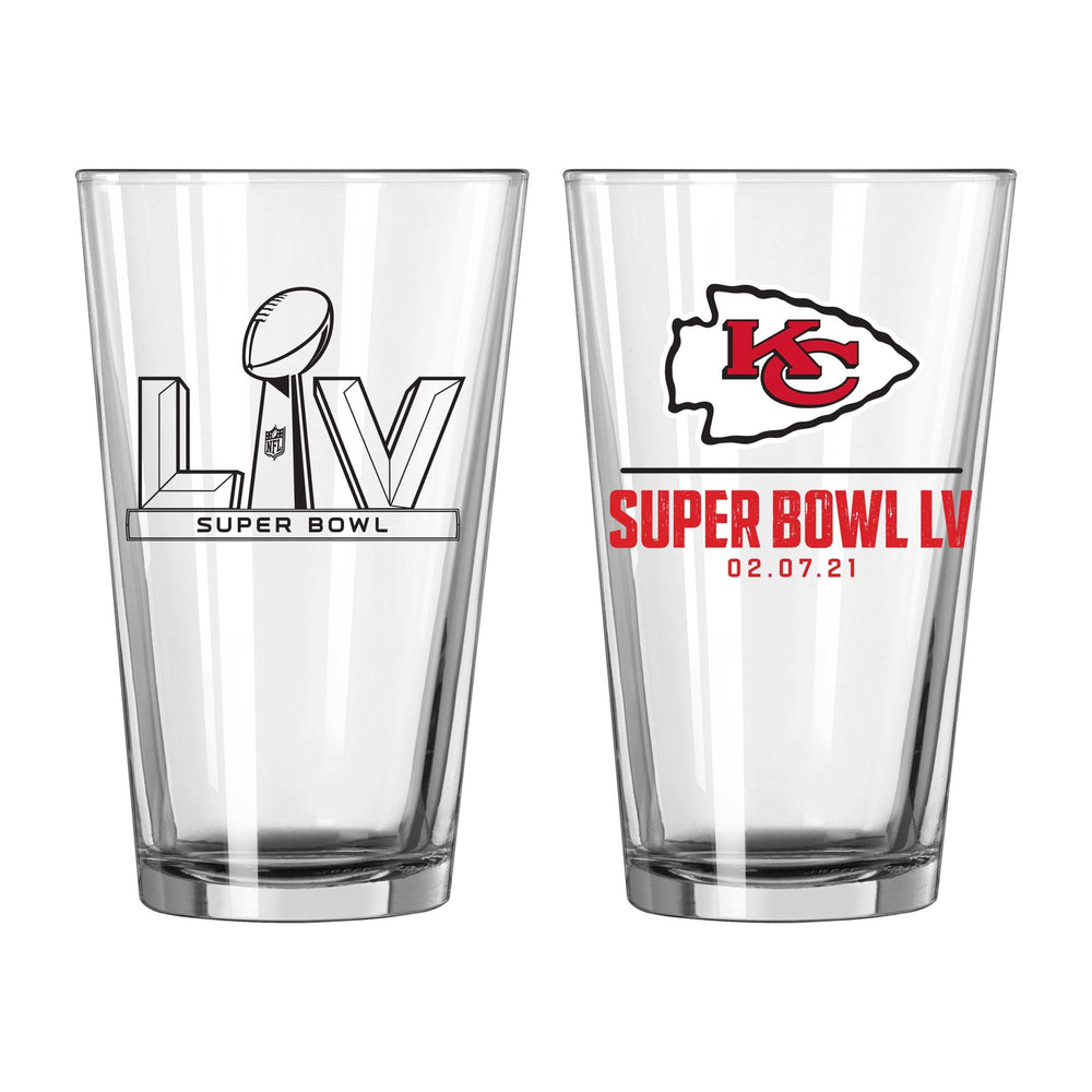 KC Chiefs SB55 Bound Logo 16oz Pint Glass - Logo Brands - Flyclothing LLC
