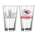 KC Chiefs SB55 Bound Logo 16oz Pint Glass - Logo Brands - Flyclothing LLC