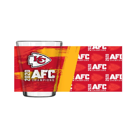 Kansas City Chiefs 2021 AFC Champs Sublimated 2oz Shot Glass - Logo Brands - Flyclothing LLC