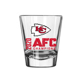 Kansas City Chiefs 2021 AFC Champs Logo 2oz Shot Glass - Logo Brands - Flyclothing LLC
