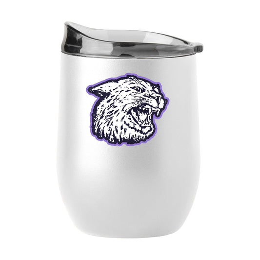 KSU Wildcats 16oz Throwback Logo White Powder Coat Curved Beverage - Logo Brands - Flyclothing LLC