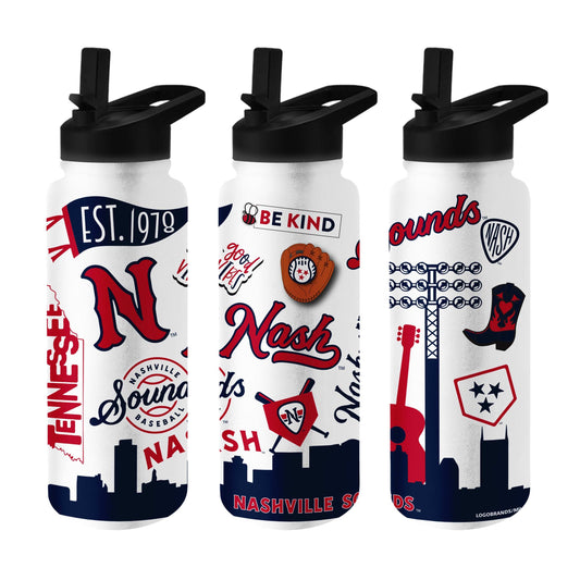 Nashville Sounds 34oz Native Quencher Bottle - Logo Brands - Flyclothing LLC