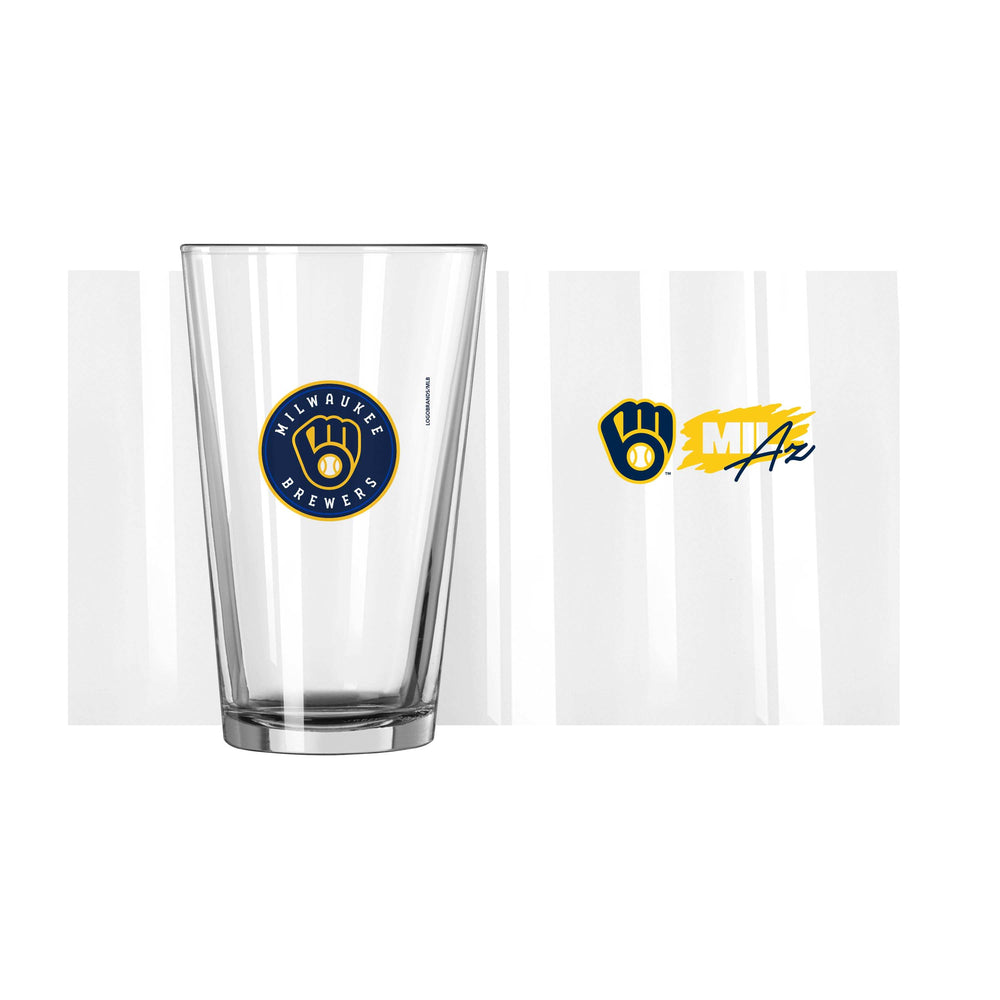 Milwaukee Brewers 16oz 2022 Spring Training Letterman Pint Glass - Logo Brands - Flyclothing LLC