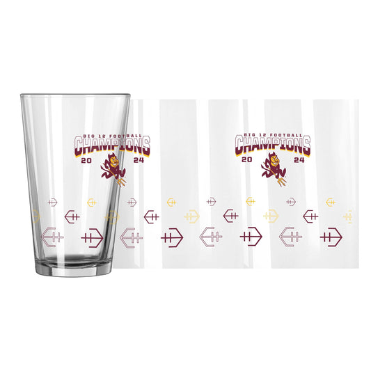 Arizona State 2024 BIG12 Champions 16oz Pint Glass - Logo Brands - Flyclothing LLC