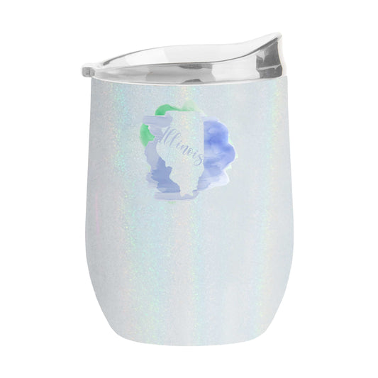 Illinois 16oz Local State Pride Iridescent Curved Beverage - Logo Brands - Flyclothing LLC