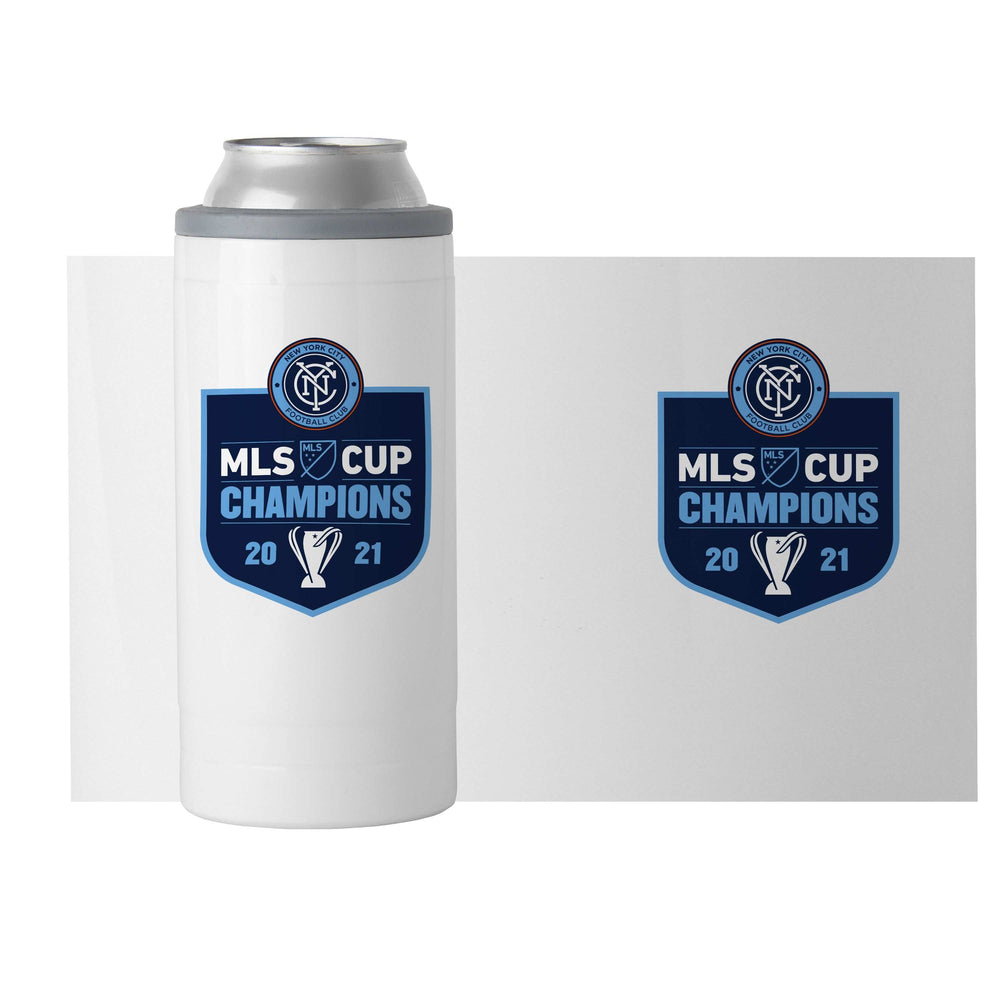 New York FC 12oz 2021 MLS Champions Slim Can Coolie - Logo Brands - Flyclothing LLC